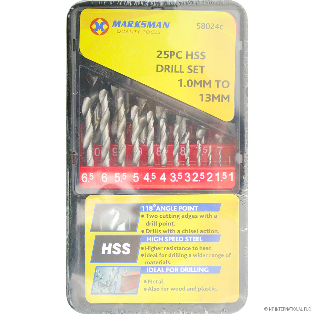 Marksman 25pc HSS Drill Set - 1.0 To 13mm 58024C – Amco Wholesale Ltd