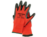 Dekton Ultra Grip Working Gloves Black/Red Nitrile Size 8/M - 70770