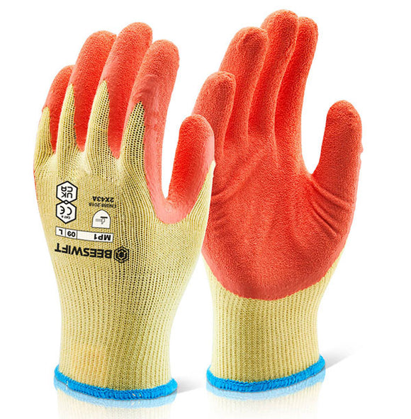 Beeswift m/p Orange Latex p/c Glove Large - MP1ORL