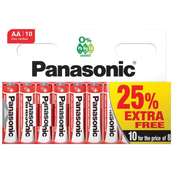 Panasonic Zinc AA 25% Extra Free R6RZ-10HH 20 - PANAR6RB10