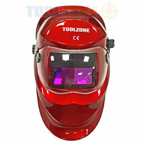 Toolzone Red Auto Darkening Welders Helmet - WH010R