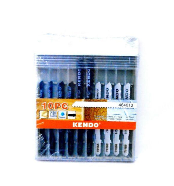Kendo 10pc Mixed Jig Saw Blade Set Bosch Style-464010