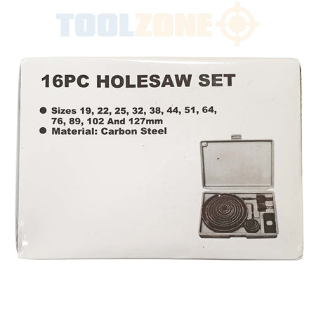 Toolzone 16pc Hole Saw Set in BMC - Plain Pack - HS001