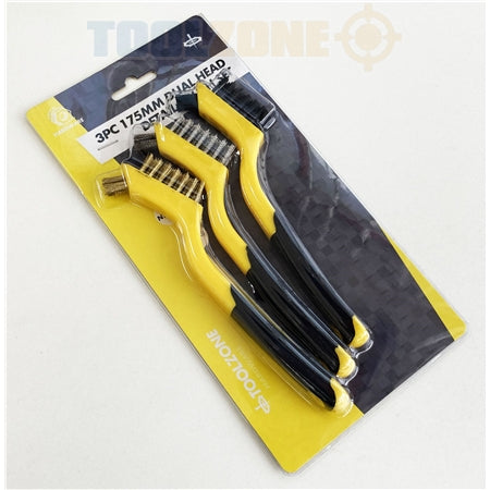 Toolzone 3pc 175mm Brush Set Brush Set Precision Detail - BR061